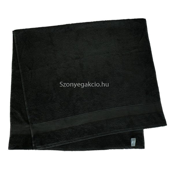 Törölköző 50x90 cm bordűrös fekete