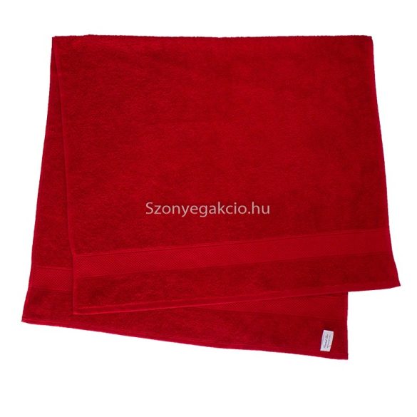 Törölköző 70x130 bordűrös piros