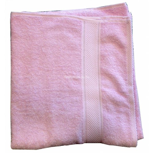 Törölköző 70x130 bordűrös rózsaszín - A KÉSZLET EREJÉIG!