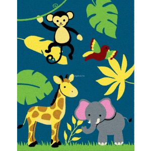 Trendy Kids Kék dzsungel állatai D231A gyerekszőnyeg 280x360 cm