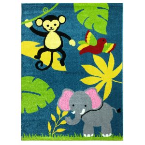 Trendy Kids Kék dzsungel állatai D231A gyerekszőnyeg 200x280 cm