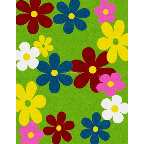 Trendy Kids Zöld virágos D236A szőnyeg 280x360 cm