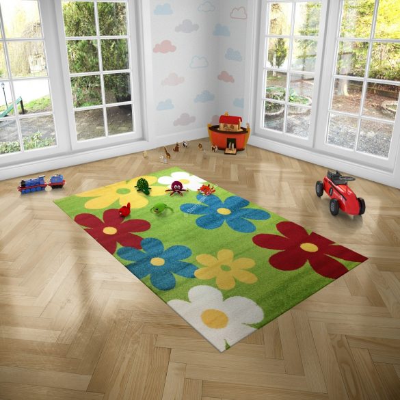 Trendy Kids Zöld virágos D236A szőnyeg 200x280 cm