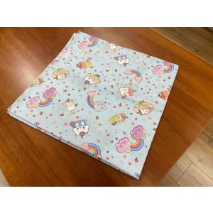 TXTBESAT2 Abrosz 80x140 cm Fagyis SATEKORI Cuki gyerekmintás abrosz - kék