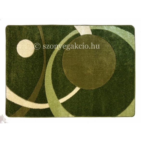 Zöld két körös pöttyös szőnyeg 160x220 cm
