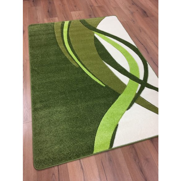 Zöld modern vonalas szőnyeg 120x170 cm