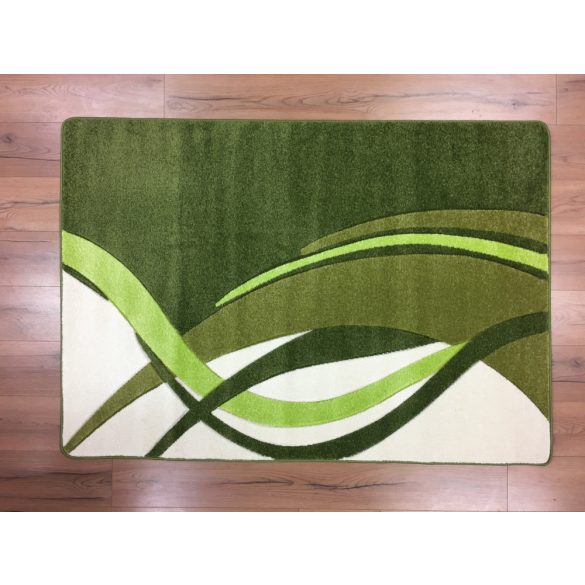 Zöld modern vonalas szőnyeg 200x280 cm